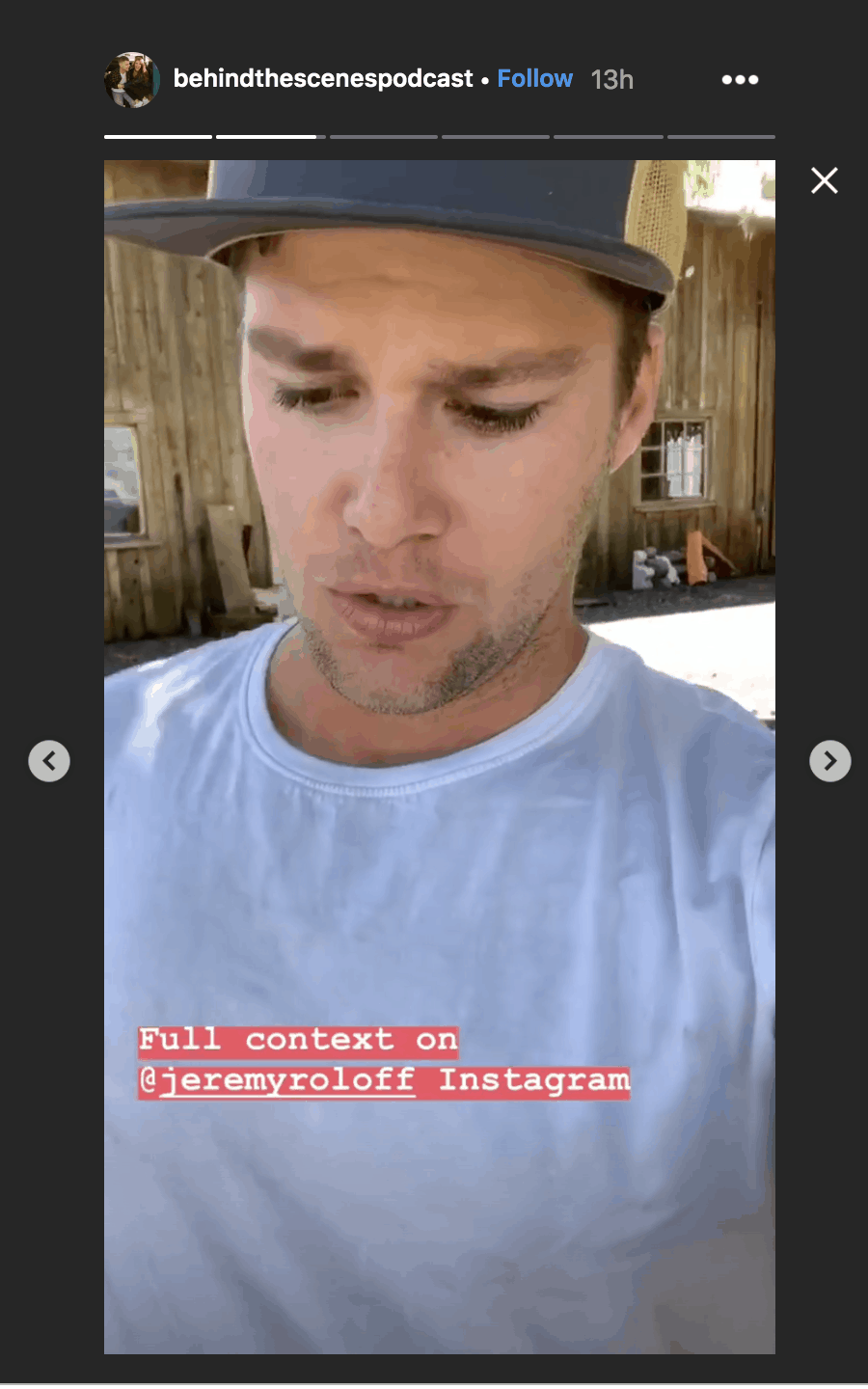 behind the scenes podcast instagram story