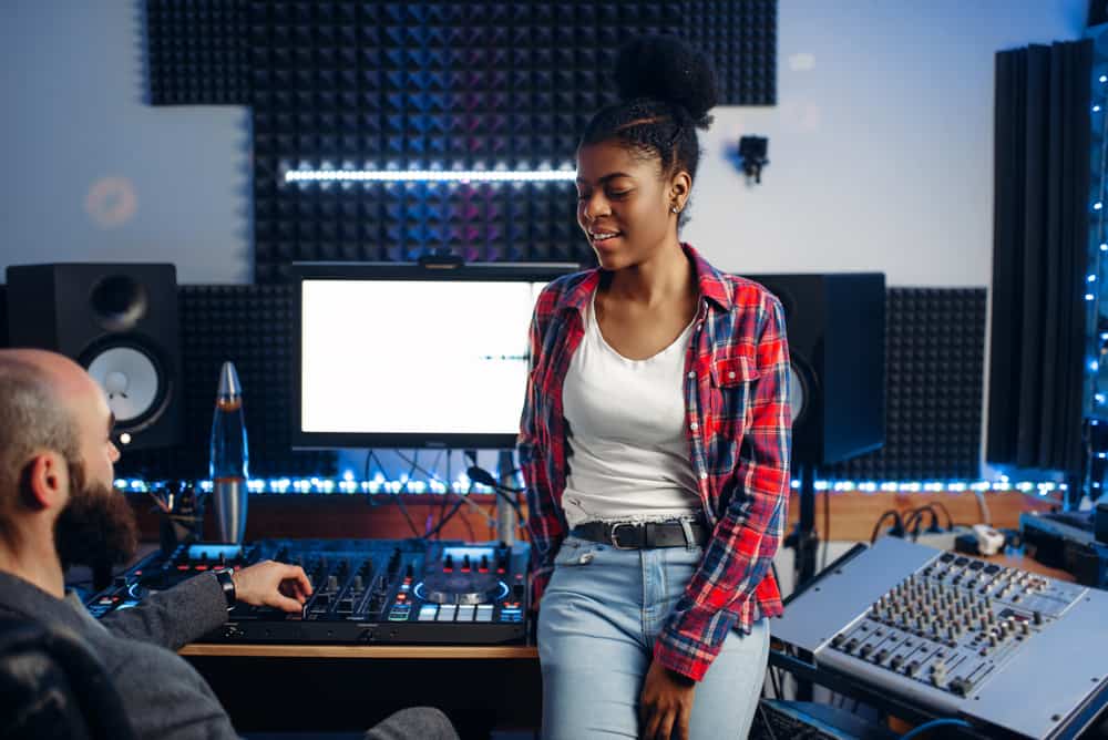 podcast editor with show host