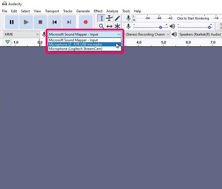 How to record a podcast with Audacity: choose a mic