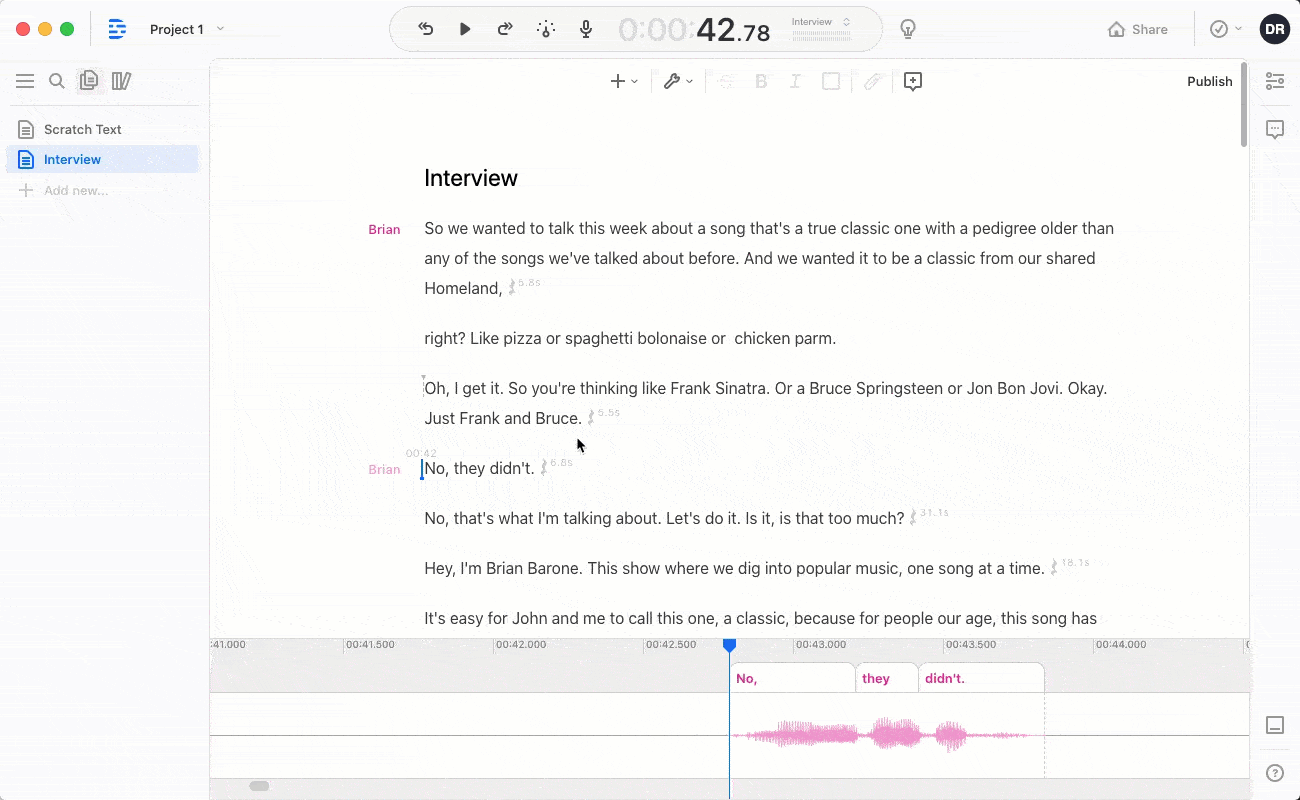 Edit podcast audio via text with Descript