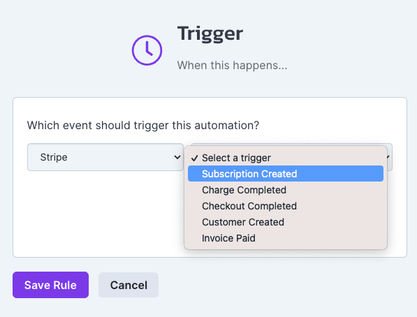 Stripe-triggered automation in Castos