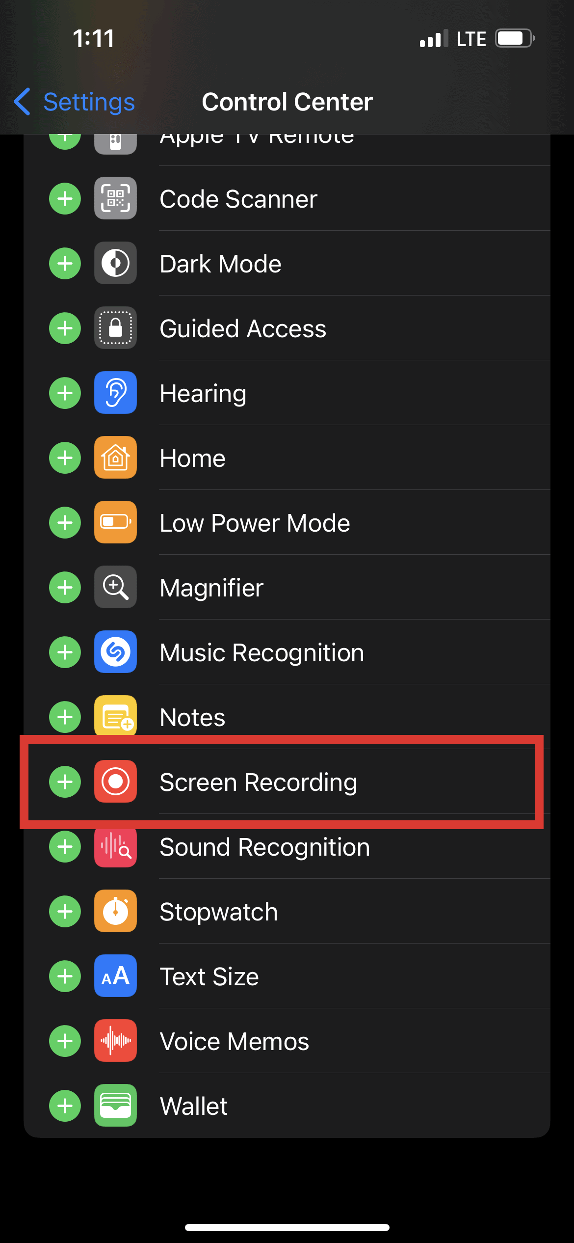 Aadd screen recording to your phone's Control Center