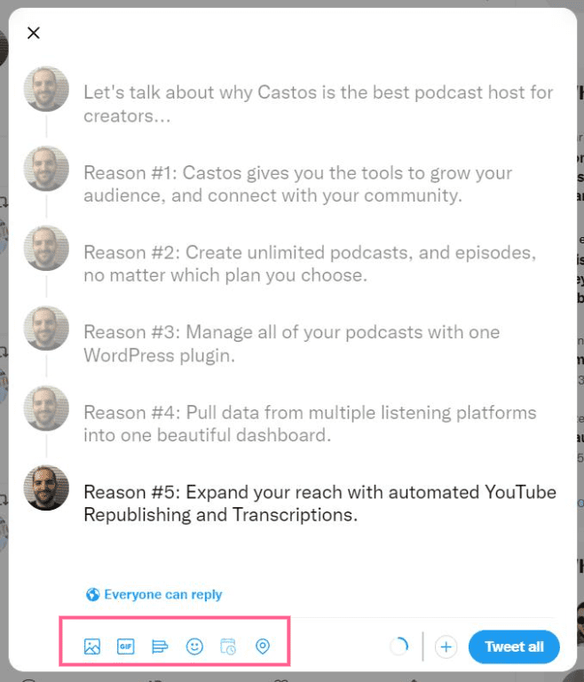 Write the remaining tweets of your Twitter thread