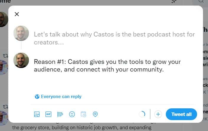 Compose the second tweet of your Twitter thread