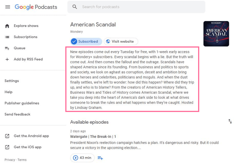 podcast description - grow your podcast listeners