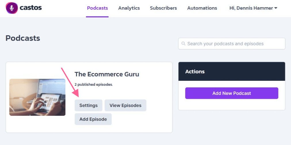 How to start an internal company podcast: First visit your podcast settings
