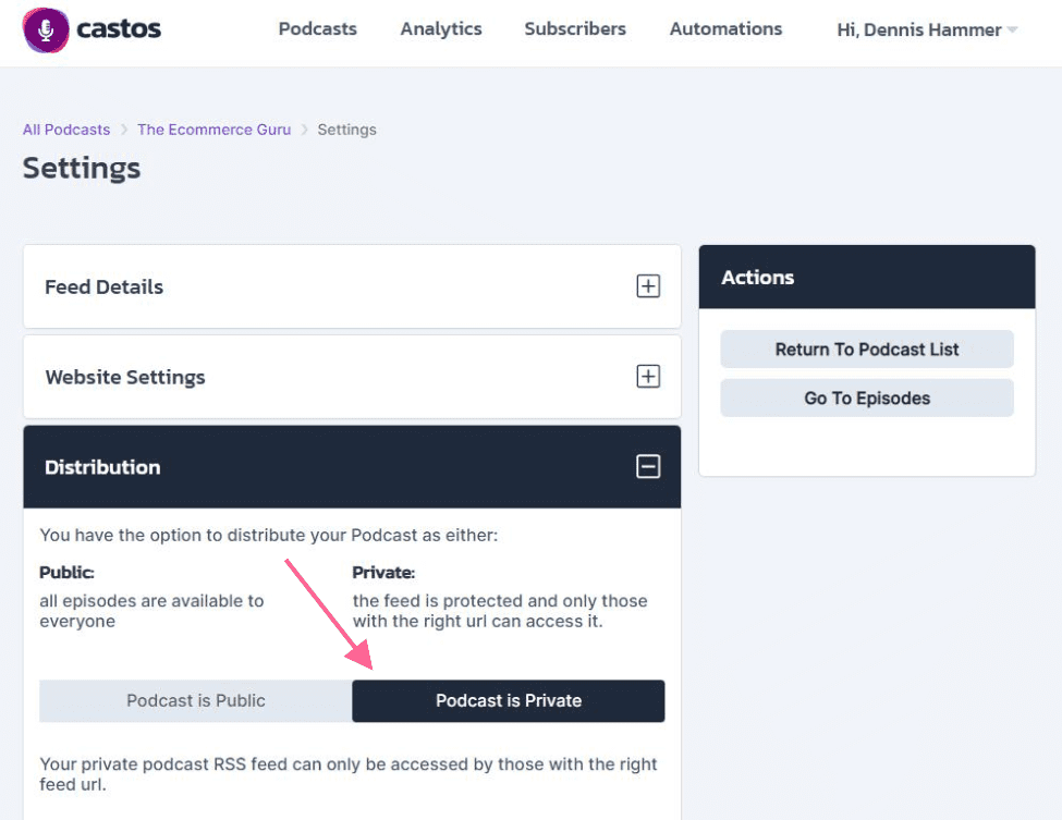 How to start an internal company podcast: Set your show to private