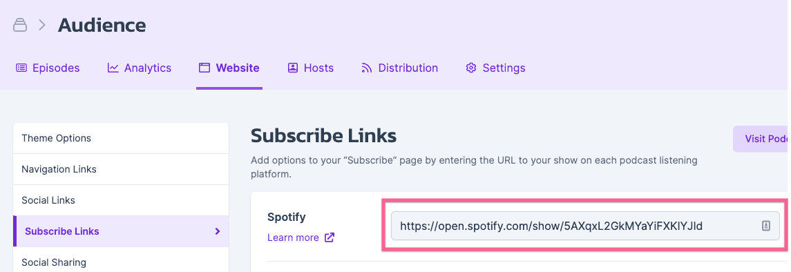 View Your Podcast in Spotify