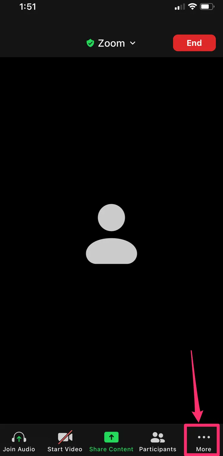 Click the "more" button in the control bar