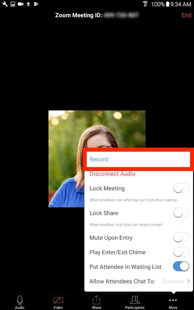 Choose "Record to the Cloud" (for iOS) or "Record" (for Android)