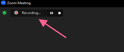A "Recording…" message will appear in the upper left corner.