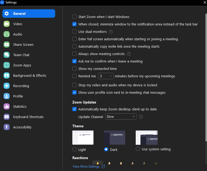 From the Home tab, click the Settings Gear in the top right corner beneath your profile picture