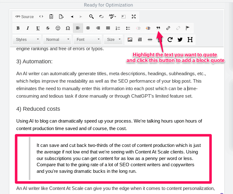 Proofread and Insert key takeaways and quotes from your podcast episode