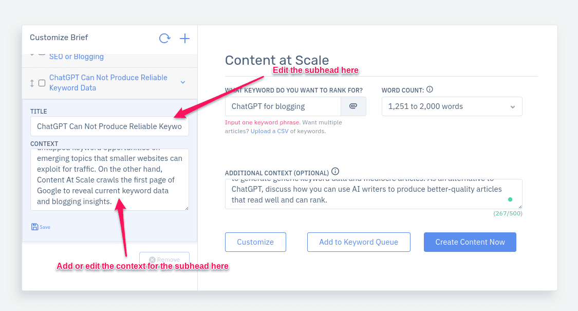 Create an outline for your article