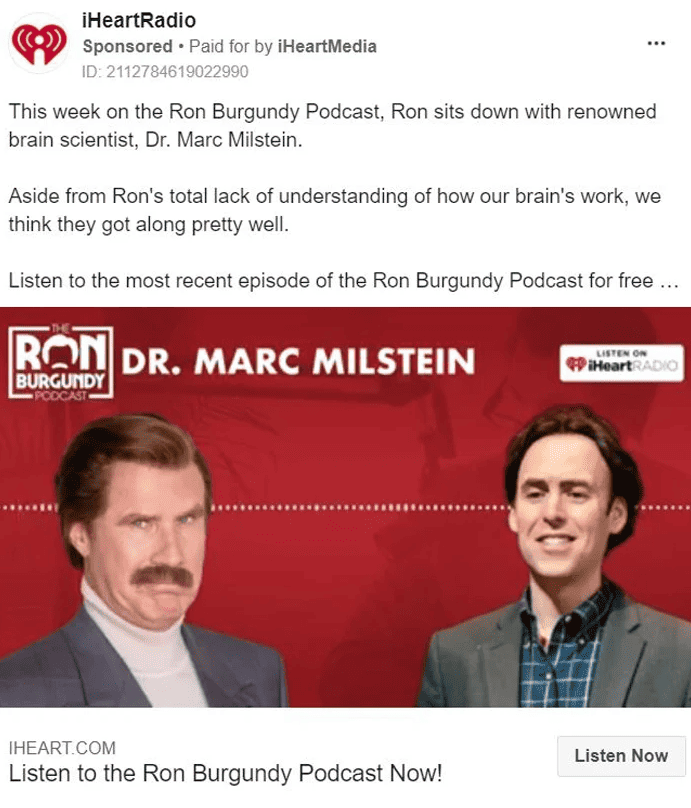 Social media paid podcast promotion