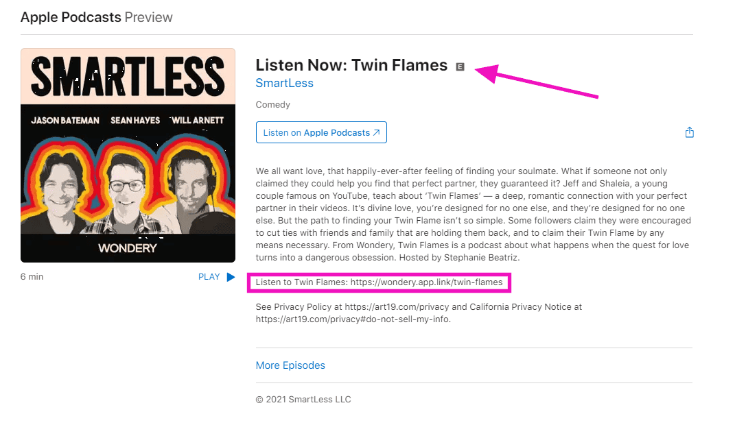 Podcast Swaps example