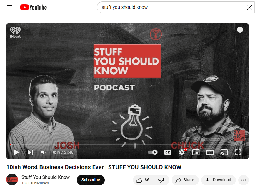 Static image used for a video podcast.
