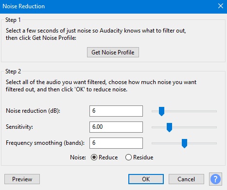 Podcast recording tip: Noise profile in Audacity