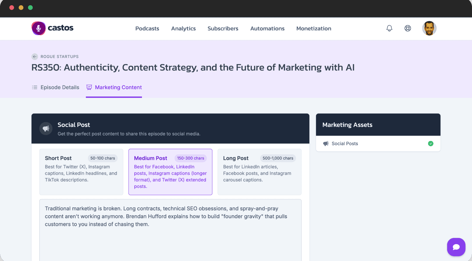 Castos AI Assistant